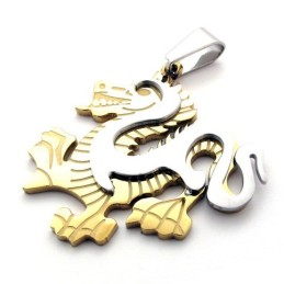 Gold Dragon Titanium Pendant