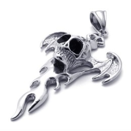 Skull Flame Titanium Pendant