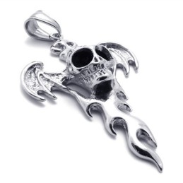 Skull Flame Titanium Pendant
