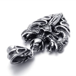 Two-Dragon Dagger Titanium Pendant