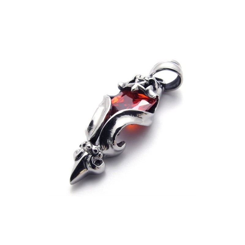 Red Diamond Titanium Pendant