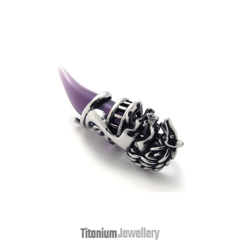Purple Horn Titanium Pendant