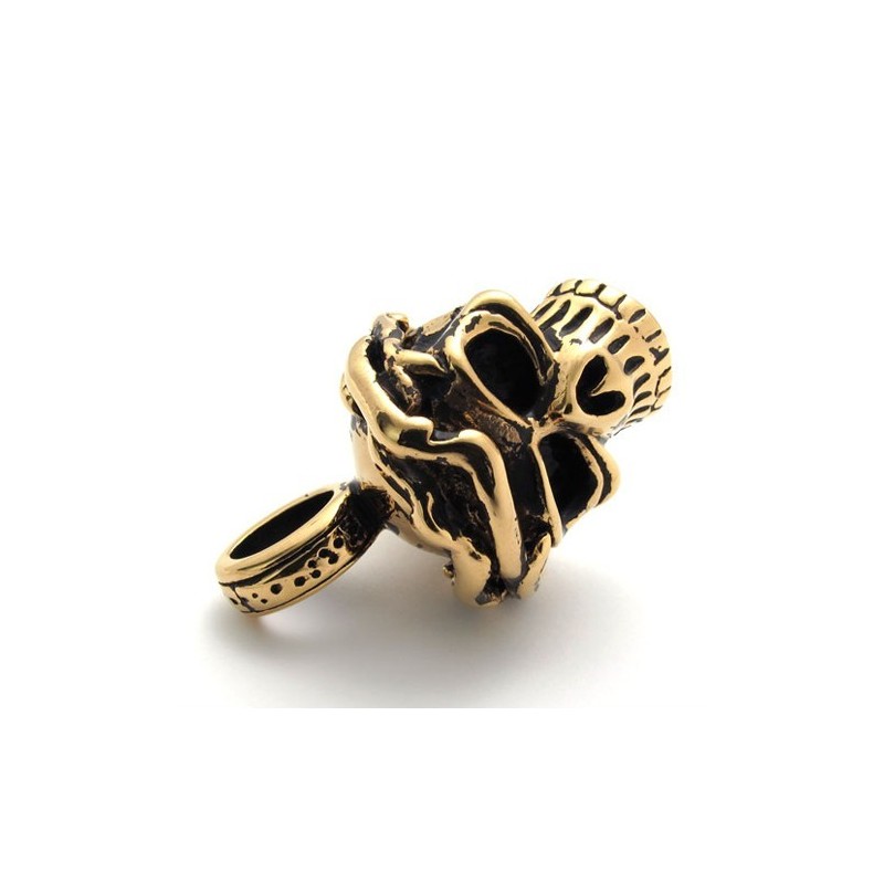 Gold Skull Titanium Pendant