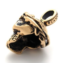 Gold Skull Titanium Pendant