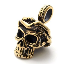 Gold Skull Titanium Pendant
