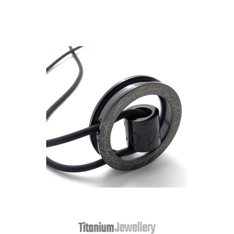 Black Ring Titanium Pendant Black Ring Titanium Pendant