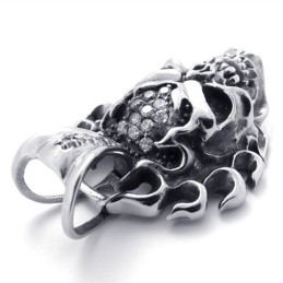 Skull Diamond Titanium Pendant