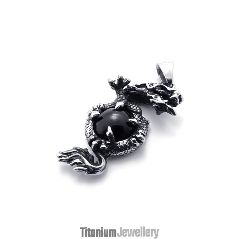 Dragon Gem Titanium Pendant