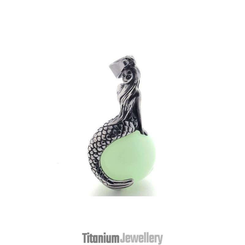 Mermaid Gem Titanium Pendant