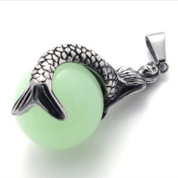 Mermaid Gem Titanium Pendant