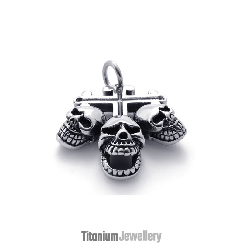 Skull Titanium Cross Pendant Skull Titanium Cross Pendant