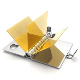 Gold Book Lovers Titanium Pendant