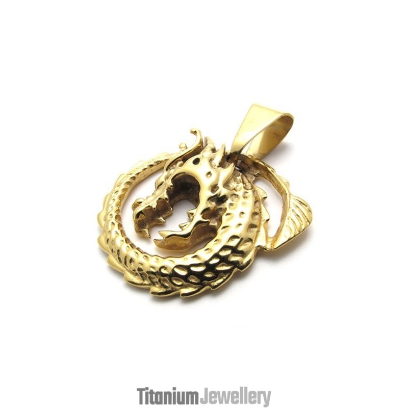 Gold Dragon Titanium Pendant Gold Dragon Titanium Pendant