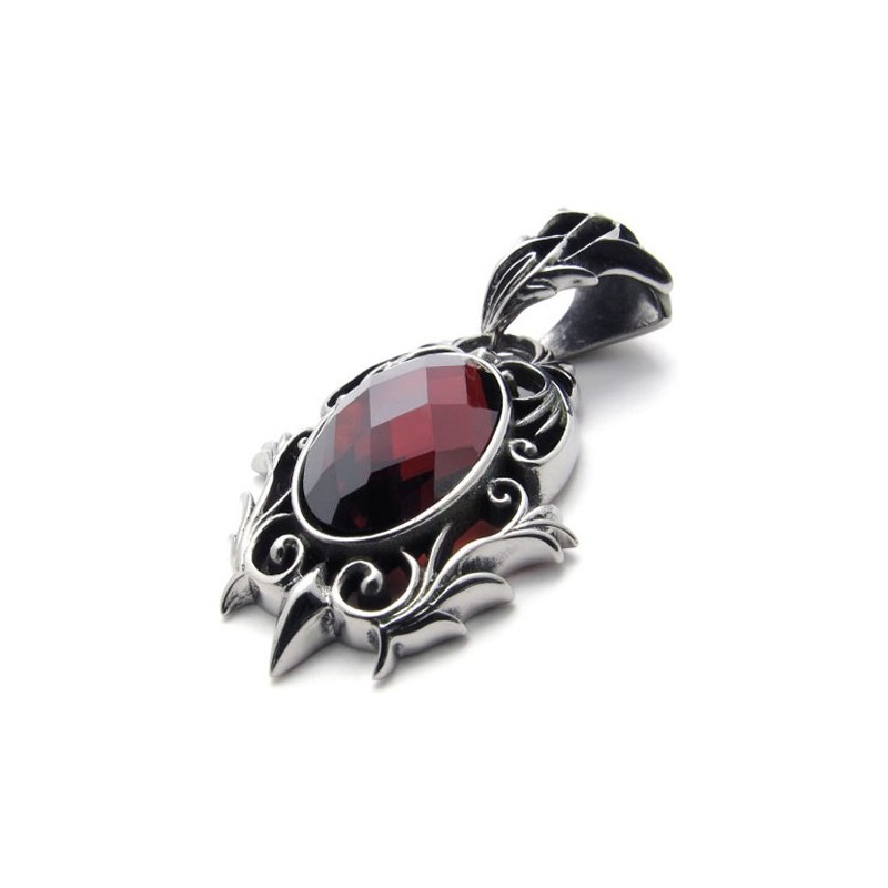 Red Gemstone Titanium Pendant Red Gemstone Titanium Pendant