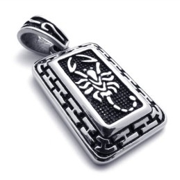 Scorpion Dog Tag Titanium Pendant