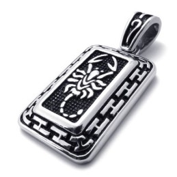 Scorpion Dog Tag Titanium Pendant