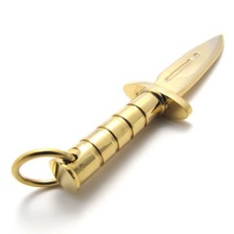 Gold Dagger Titanium Pendant