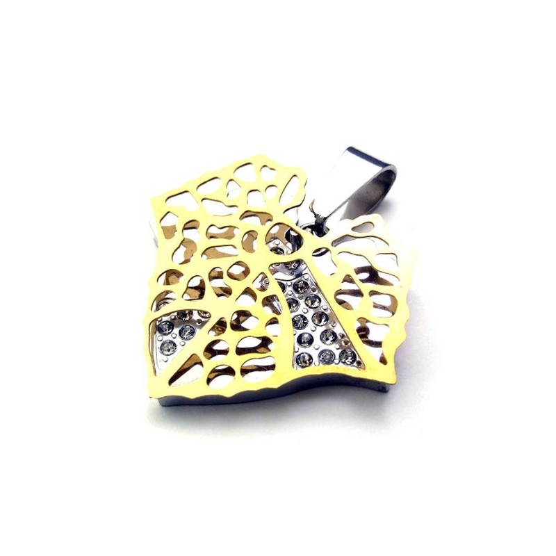 Gold Leaf Lovers Titanium Pendant