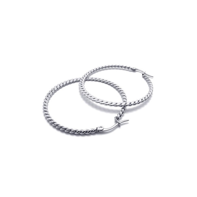 Ring Braid Titanium Earrings Ring Braid Titanium Earrings