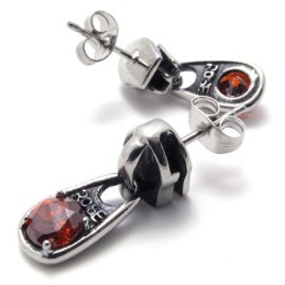 Red Diamond Titanium Earrings