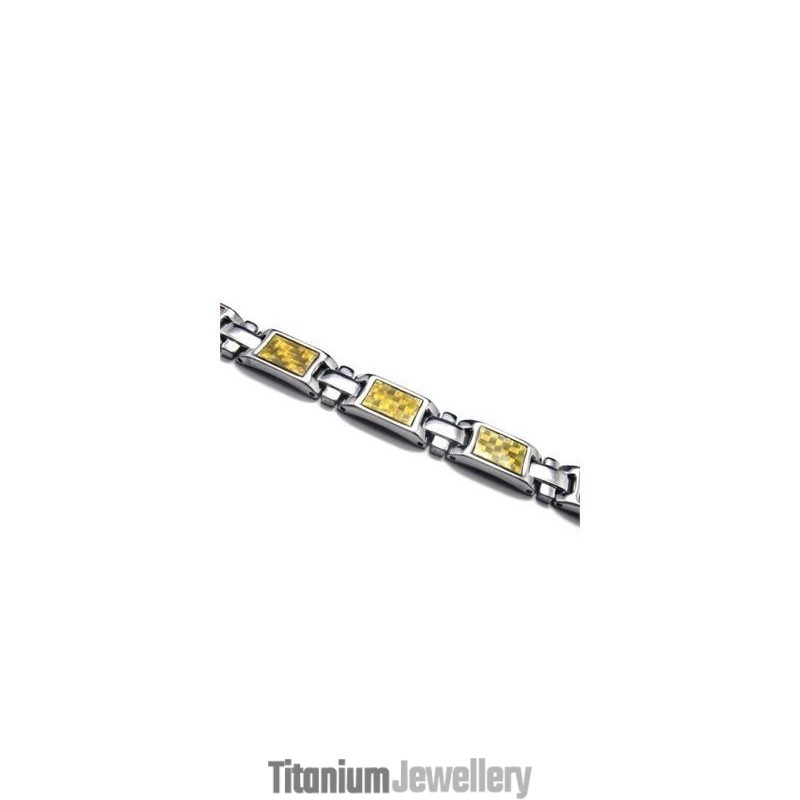 Men's Golden & Silver Pure Titanium Magnetic Bracelet Men's Golden & Silver Pure Titanium Magnetic Bracelet