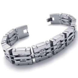 8.1 Inch Diamond Titanium Bracelet