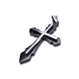 Men's Black Pure Titanium Pendant Cross Necklace (New)