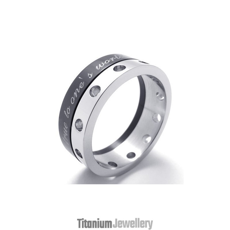 Half Black Titanium Ring Half Black Titanium Ring