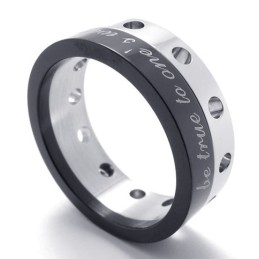 Half Black Titanium Ring