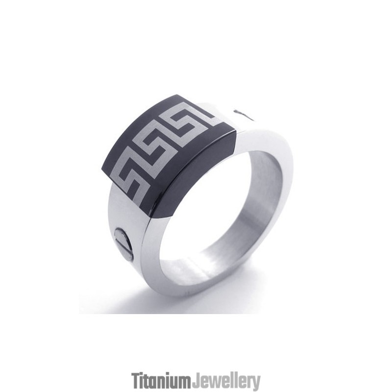 Black Accent Titanium Ring