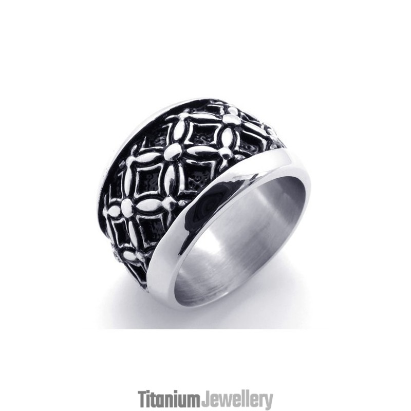 Black Vintage Titanium Ring