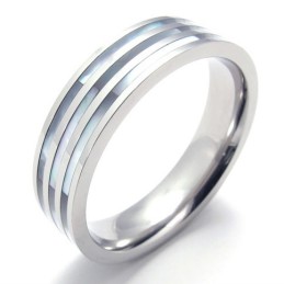 Three Rings Polished Titanium Ring