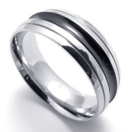 Black Accent Titanium Ring