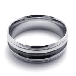 Black Accent Titanium Ring