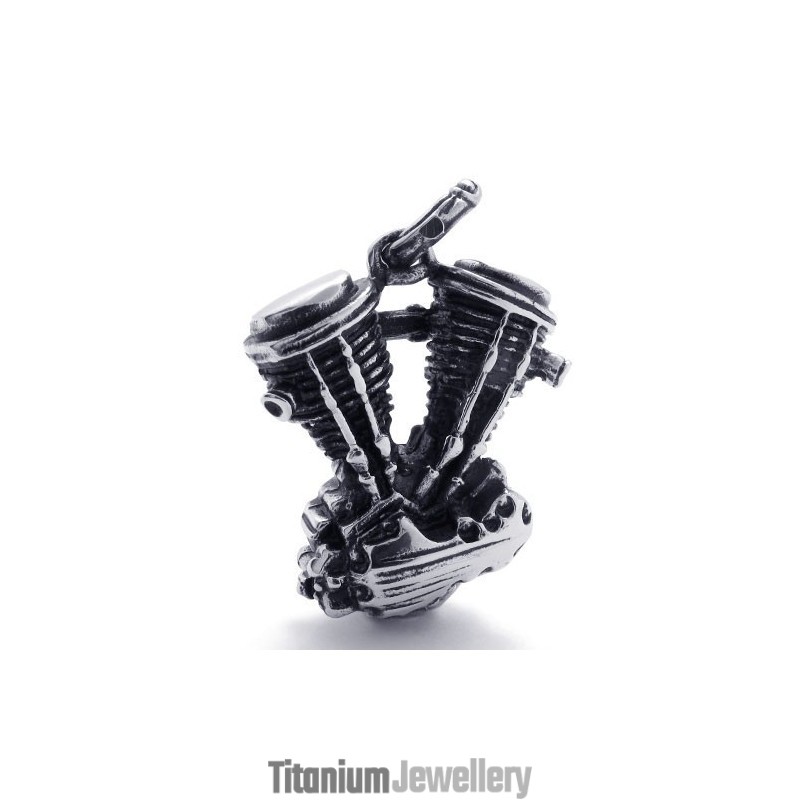 Titanium Motorcycle Engine Pendant