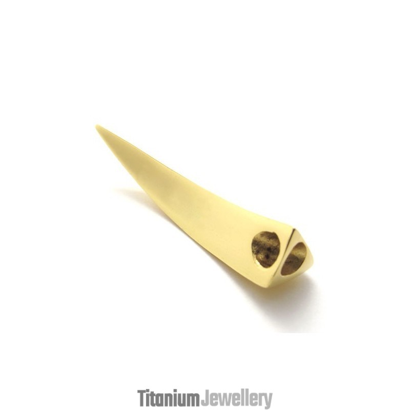 Gold Titanium Wolf Tooth Pendant Gold Titanium Wolf Tooth Pendant