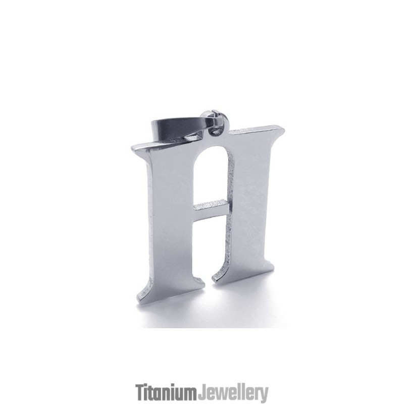 Letter "H" Titanium Pendant Letter "H" Titanium Pendant