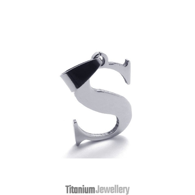 Titanium Pendant For Letter "S" Titanium Pendant For Letter "S"