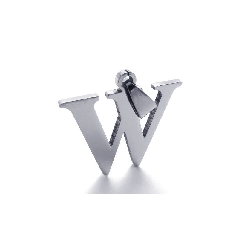 Letter "W" Titanium Pendant