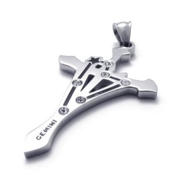 Gemini Titanium Pendant With Rhinestones