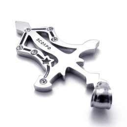Titanium Scorpio Pendant With Rhinestones