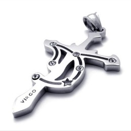 Virgo Titanium Rhinestones Pendant