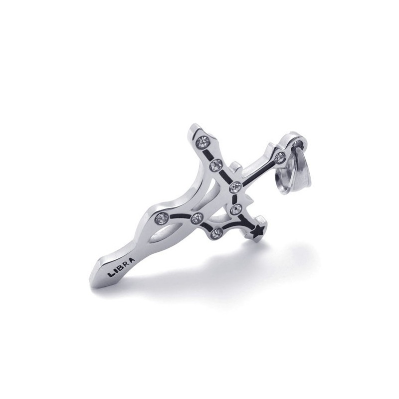 Titanium Libra Pendant With Rhinestones