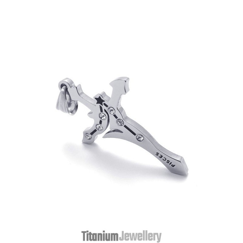 Pisces Titanium Rhinestones Pendant