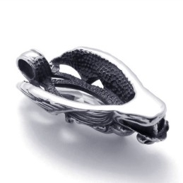 Dragon Head Titanium Pendant With Zircon