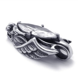 Dragon Head Titanium Pendant With Zircon