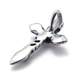 Titanium Cross Pendant With Zircon