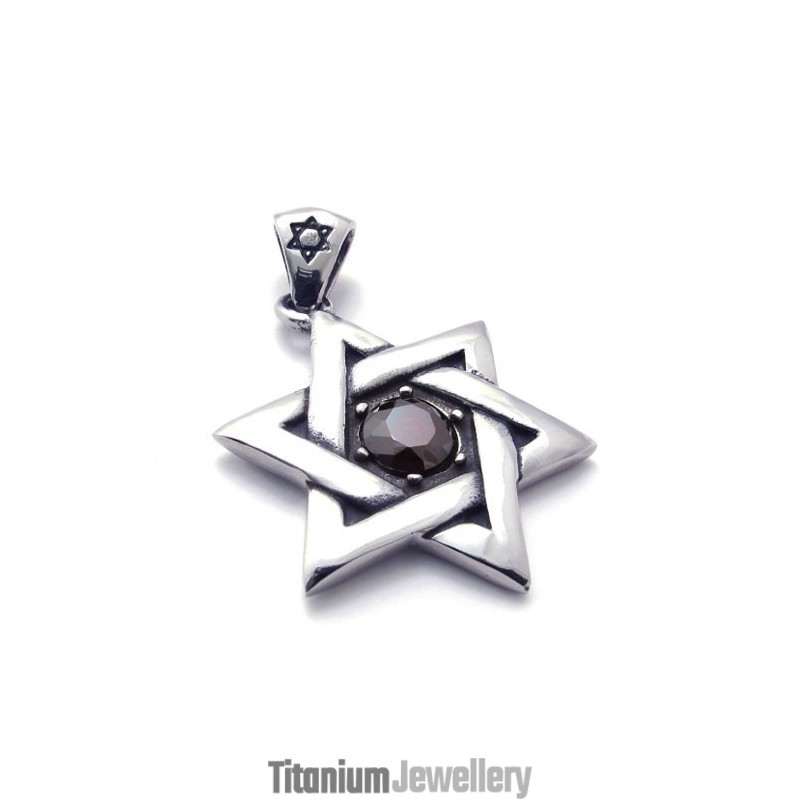 Titanium Lucky Star Red Zircon Pendant Titanium Lucky Star Red Zircon Pendant