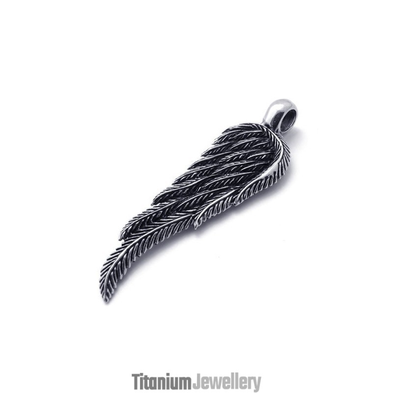 Feather Titanium Pendant Feather Titanium Pendant