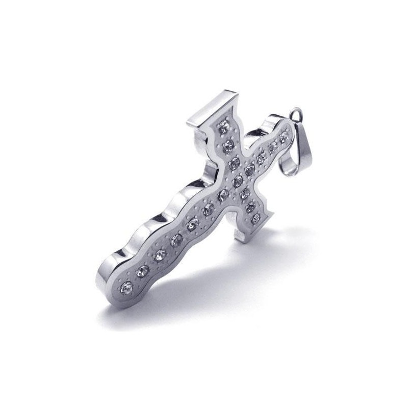 Men's Silver Pure Titanium Cross Pendant Necklace (New)